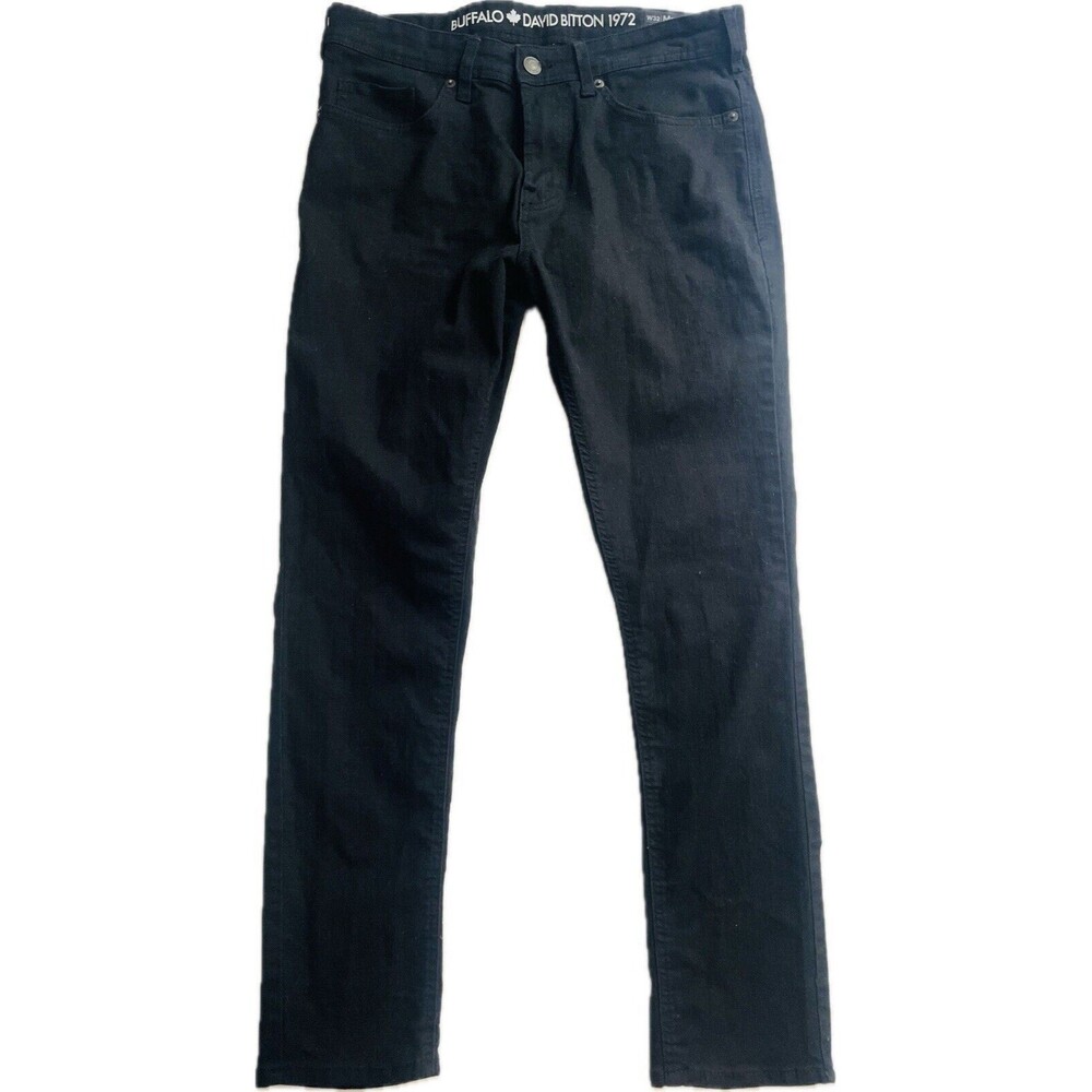 $109 Buffalo David Bitton 1972 Mens 32x32 Black Stretch Jeans Max-x Skinny Pants